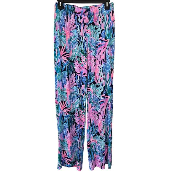 LILLY PULITZER Drawstring Pajama Pants Bringing Mermaid Back High Tide Navy S - Picture 2 of 13